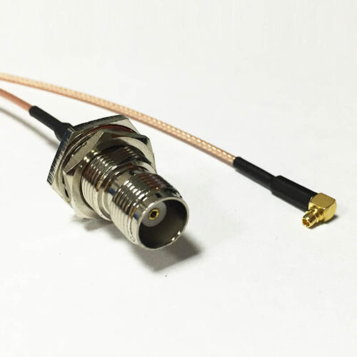 MMCX male right angle to TNC female bulkhead pigtail cable RG178 15cm 6inch NEW - Picture 6 of 6