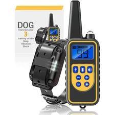 Electric Dog Training Collar Light Bark Rechargeable Anti Barking Shock Reflect