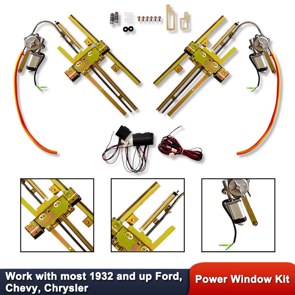 Pair Universal 2-Door Electric Power Window Conversion Flat Glass ...