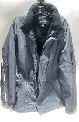 Pacific Trail Men Waterproof Windbreaker Raincoat Jacket Gray Size