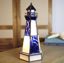 Glass tiffany style Lamp of Beautiful stained glass lighthouse lamp