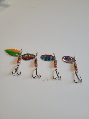 4pc Lot Spinnerbait Lures Fishing Spinner Lure Custom Multi