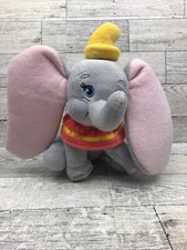 Vintage Walt Disney Dumbo Elephant Plush Toy 7" Yellow Hat Collar No Tags