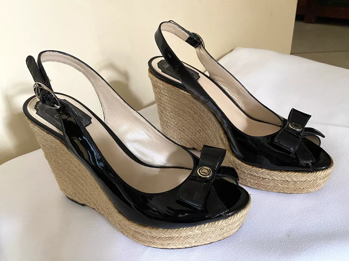 Black wedge espadrille heels cheap