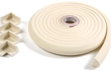 Cream white Corner Protector Baby Proofing (Large 18ft Edge 4 Corners) Hefty-Fit