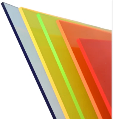 AZM DISPLAYS Fluorescent Acrylic Plexiglass Sheet Neon Sign Transparent Sheets VARIOUS SIZES