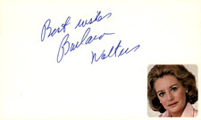 Barbara Walters Signed Auto 3x5 Index Card News Reporter