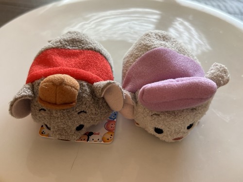 Juego de 2 peluche de Bernard & Bianca Tsum Tsum Tsum de Tienda Disney Japón Nuevo con etiquetas - Imagen 2 de 4