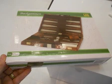 11" CHH Vinyl Brown & White Backgammon Board Game IN BOX