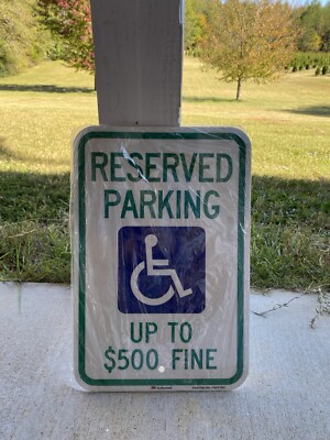 “3M” Reflective “Up to $500 Fine” Handicap Sign | eBay