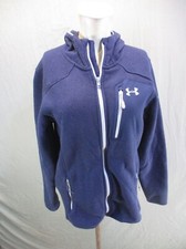 Under Armour Size S Womens Blue Full Zip Hooded Knitted Athletic Jacket 784