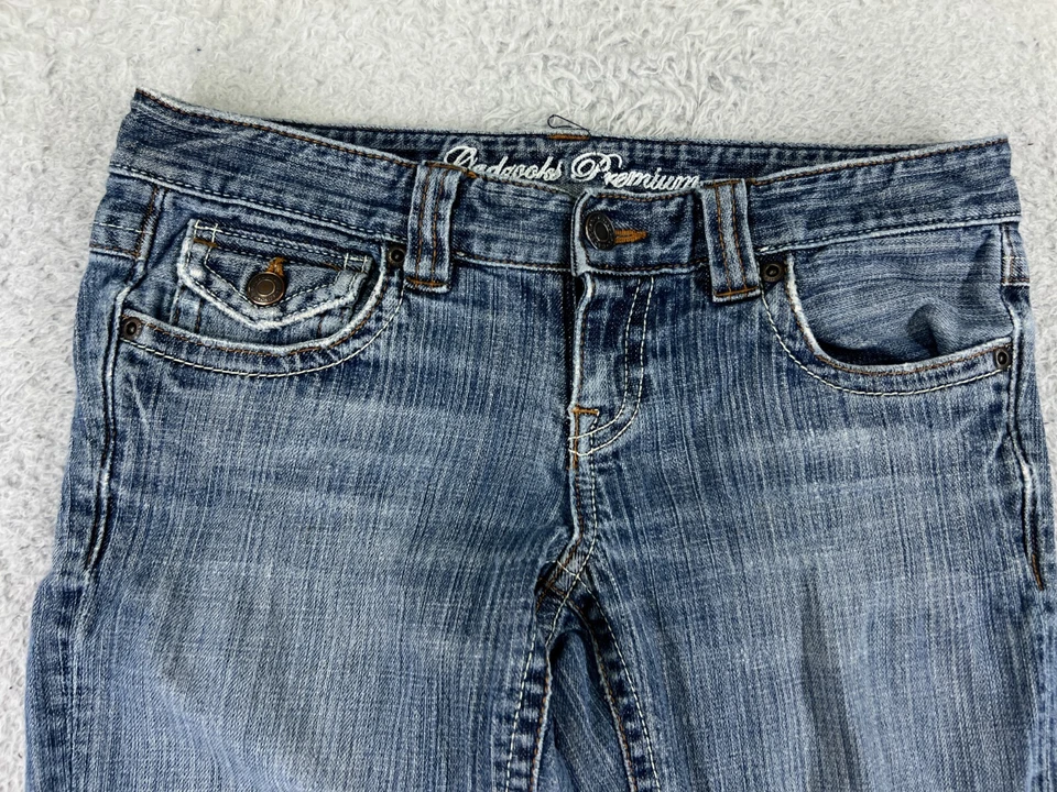 VINTAGE Gadzooks Pants Womens 27 Blue Denim Boot Cut Flap Pocket Cotton 26x29 - Image 4 of 4