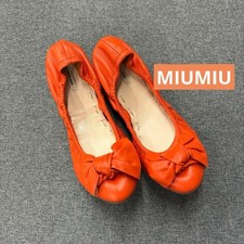 Rare Miu Miu Ballet Flats Orange Size 36 Women's Shoes Designer Luxury