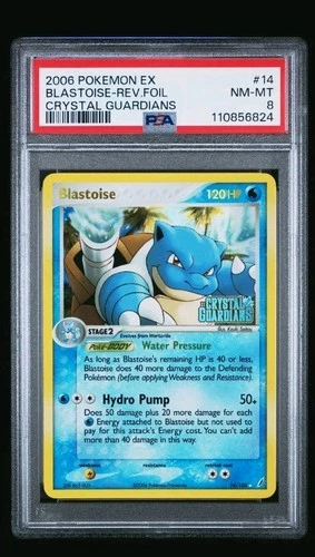 Blastoise 14/100 Rev. Holo - Pokémon EX Crystal Guardians (Stamped) PSA 8 N Mint