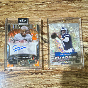 Topps 2024 Topps Chrome Smashing 2-Card Lot Archie Manning Auto & Dak #1/1