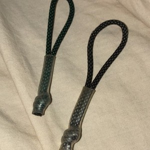 Cord Wrapped Paracord Knife Lanyard Fobs Set of 2 Black and Green