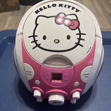 Hello Kitty Karaoke CDG Boombox Powers On Untested No Mic No Battery Cover
