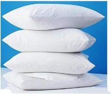4 Pack Deluxe Zippered Vinyl Pillow Covers - Waterproof 20" x 29", White