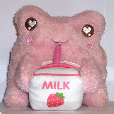 Pink wawa Frog Strawberry Milk scented animal plush goals cuddle barn 6.5''