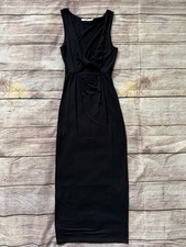 NA-KD Black Midi Dress Twist Front Cutout Sleeveless Size XS Fits S