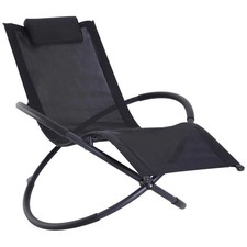 Outsunny Zero Gravity Orbital Lounger Rocking Chair Light Grey 154x80x84cm