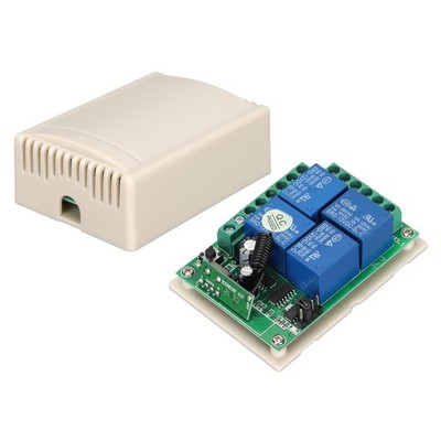 RF Remote Control Switch 4 Channel 433MHz Learning Wireless Relay Transmitte SET