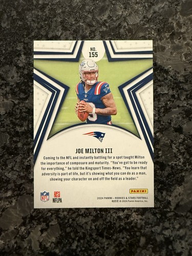 2024 Panini Rookies & Stars Joe Milton III Rookie Green Parallel #155 - Picture 2 of 2