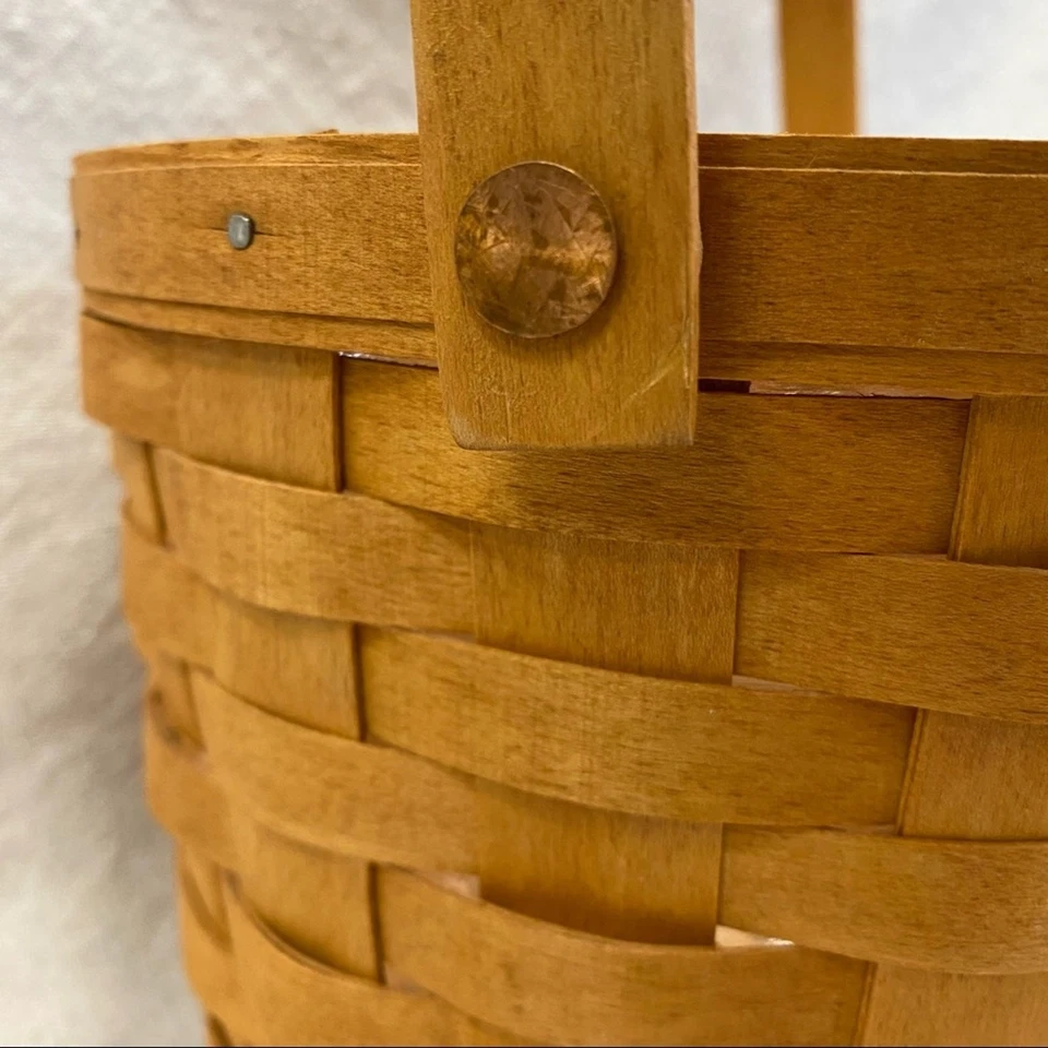 1995 LONGABERGER Classic Tall Medium Fruit Basket w/ Protector - Image 2 of 4