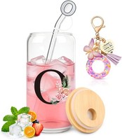 Glasbecher Mit Deckel & Strohhalm Personalisierte Geschenke SchlüSselanhäNger