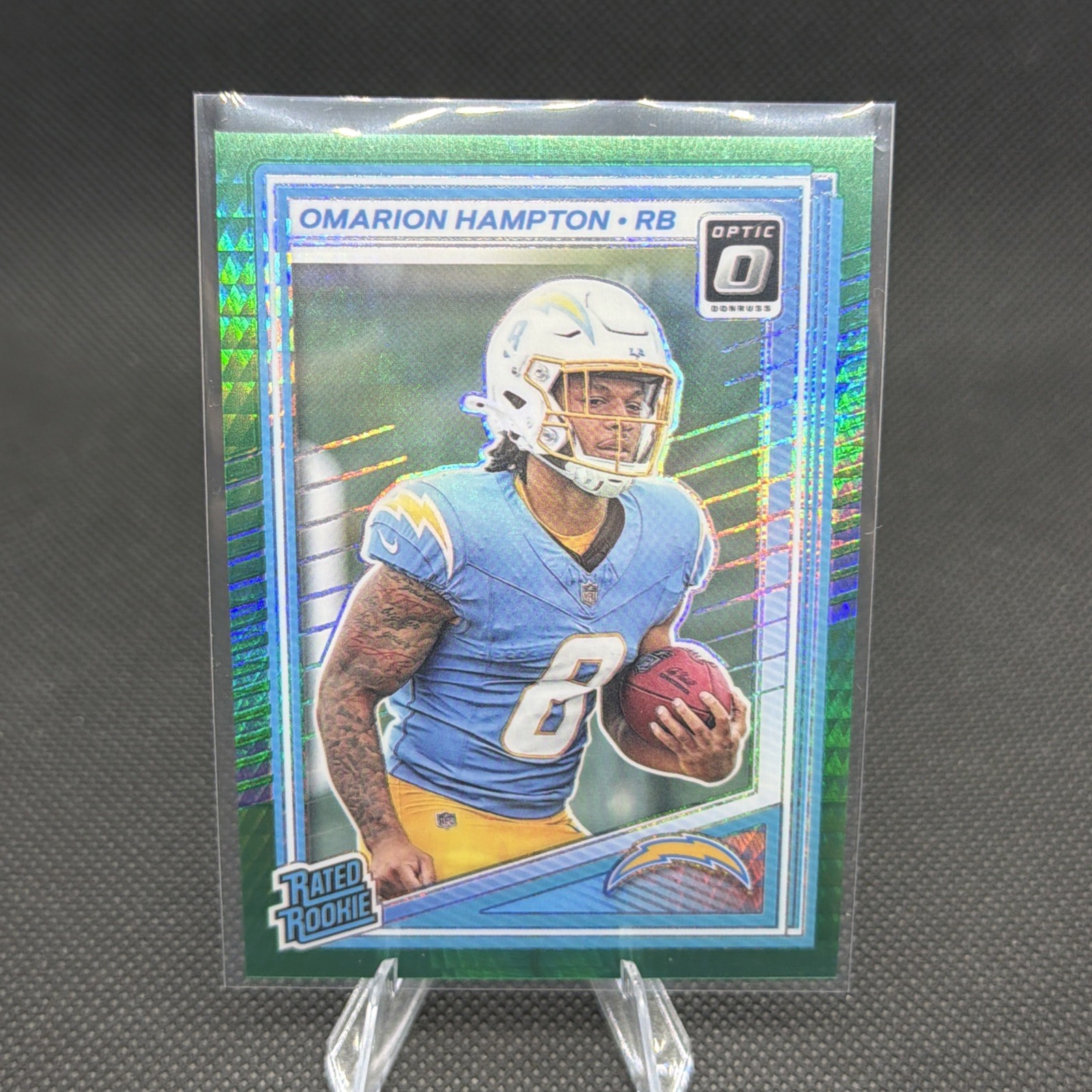 2025 Donruss Optic #212 Omarion Hampton Green Hyper