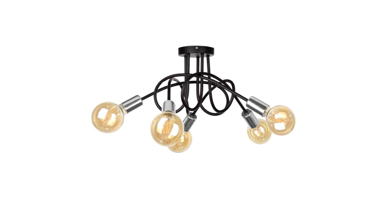 Ceiling Lamp Modern 5xE27 Rumba Black/Silver 1922