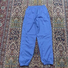 VTG 90s Reebok Windbreaker Track Pants Medium Blue Nylon Joggers Baggy Ankle zip