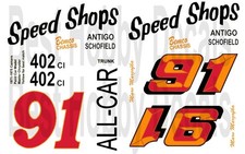 Calcomanías de tobogán acuático Nascar #91 Marv Marzofka Speed Shops Camaro 1971 escala 1/43