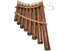 Flute Wooden Bamboo Pan Flute Instrument with 8 Decorative Piipes