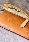 Frye Logan Light Cognac Brown Leather Zip Card Case Wallet with Hidden Key Ring — photo 8