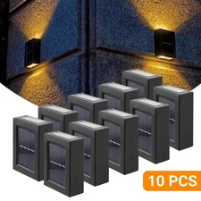 10PCS Outdoor Solar 2 LED Deck Lights Path Garden Patio Pathway Step Fence Lamp