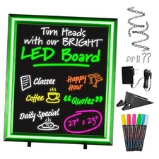 LED Writing Message Board 23x27 – Illuminated Erasable Neon 23" x 27"
