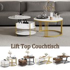 Couchtisch Rund 2er Set Beistelltisch Wohnzimmertisch Sofatisch mit Stauraum