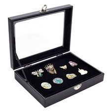 1pc Rectangle PU Leather Badge Storage Presentation boxes Dustproof Medal
