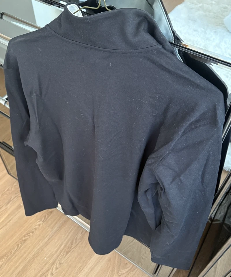 Suéter Calvin Klein Para Hombre Negro Cuarto Cremallera Pequeño Tacto Líquido Nuevo con Etiquetas Foto 4 de 4