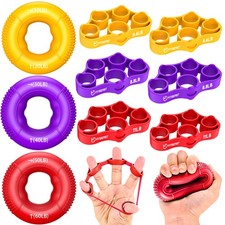 Hand Grip Strengthener, Finger Exerciser, Forearm Strengthener Kit - 9 Pack, ...