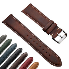 Leather Watch Band 18mm 20mm 22mm Quick Release Replacement Watch Strap