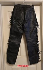 Harley Davidson Fringe Leather Pants, Waist 28" Length 30" See Condition Notes