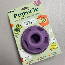 Woof Pupsicle Dog Toy Large Lavender Treat Dispensing Ball Reusable 25-75lbs L