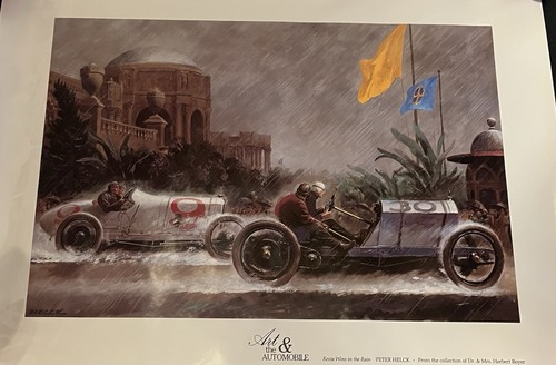 Peter Helck Art & the Automobile Vintage Poster Resta Wins in the Rain European 