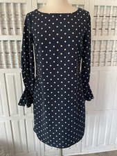 Banana Republic women's size 2 navy blue polka dot lined shift career dress B20