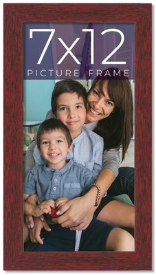 7x12 Frame Brown Solid Wood Picture Frame Width 0.75 Inches | Interior Frame Dep