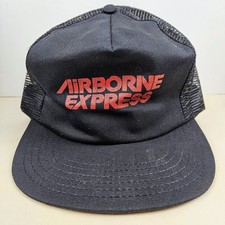 Vintage USA MADE Airborne Express Freight Trucker Hat Snapback Dad Cap