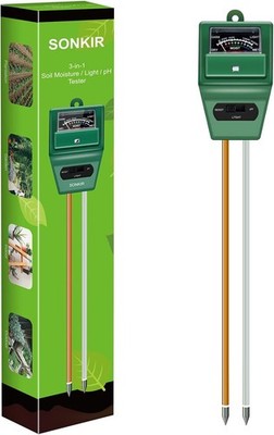 Portable Soil pH Tester   3-in-1 Moisture, Light, and pH Analysis for Gardeners