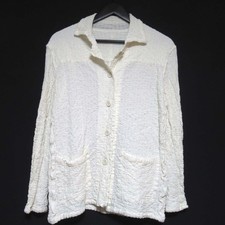 me ISSEY MIYAKE Wrinkles Shirt Jacket in White Women USED